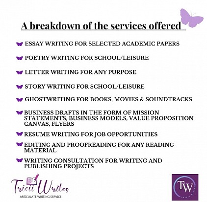 Check out the range of some of the services I offer.